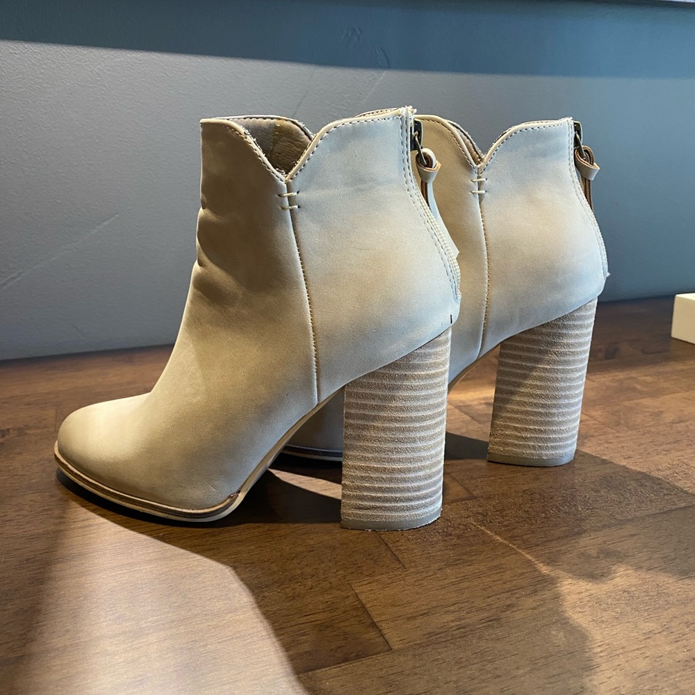 Elegant Cream Ankle Boots